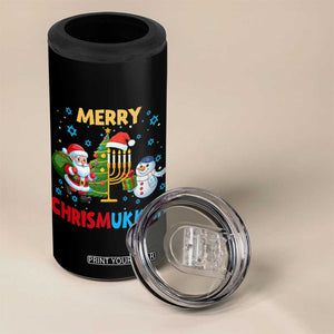 Merry Chrismukkah 4 in 1 Can Cooler Tumbler Happy Christmas Hanukkah Jewish Santa Snowman TS10 Print Your Wear
