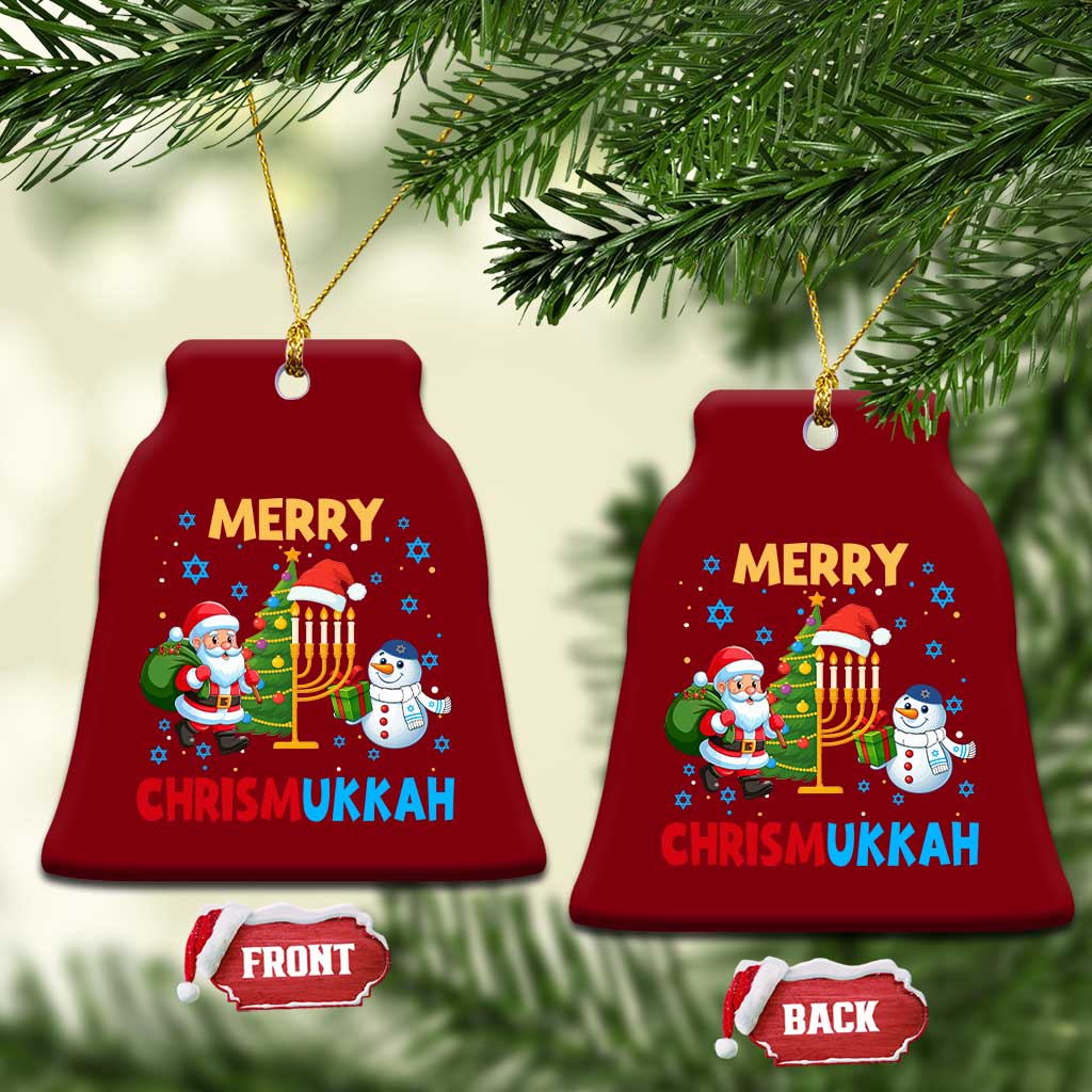 Merry Chrismukkah Ceramic Ornament Happy Christmas Hanukkah Jewish Santa Snowman TS10 Print Your Wear