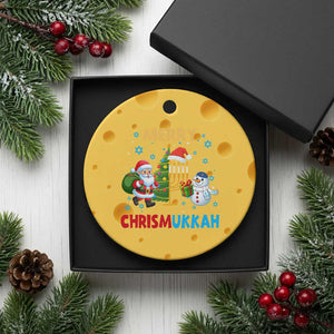 Merry Chrismukkah Ceramic Ornament Happy Christmas Hanukkah Jewish Santa Snowman TS10 1pc Yellow Cheese Print Your Wear