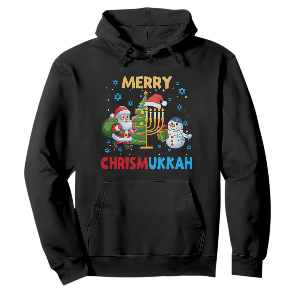 Merry Chrismukkah Hoodie Happy Christmas Hanukkah Jewish Santa Snowman TS10 Black Print Your Wear