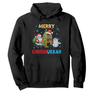 Merry Chrismukkah Hoodie Happy Christmas Hanukkah Jewish Santa Snowman TS10 Black Print Your Wear