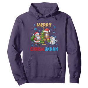Merry Chrismukkah Hoodie Happy Christmas Hanukkah Jewish Santa Snowman TS10 Purple Print Your Wear