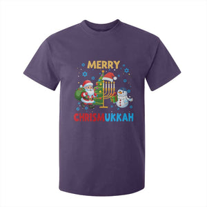 Merry Chrismukkah T Shirt For Kid Happy Christmas Hanukkah Jewish Santa Snowman TS10 Purple Print Your Wear