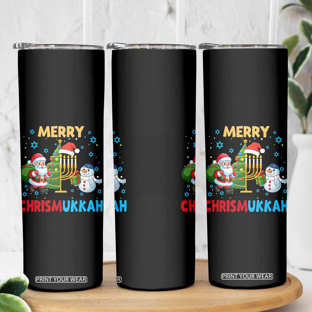 Merry Chrismukkah Skinny Tumbler Happy Christmas Hanukkah Jewish Santa Snowman TS10 Print Your Wear