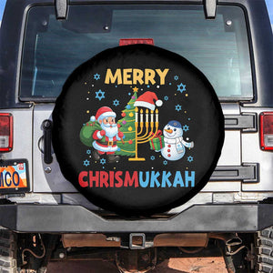 Merry Chrismukkah Spare Tire Cover Happy Christmas Hanukkah Jewish Santa Snowman TS10 No hole Black Print Your Wear
