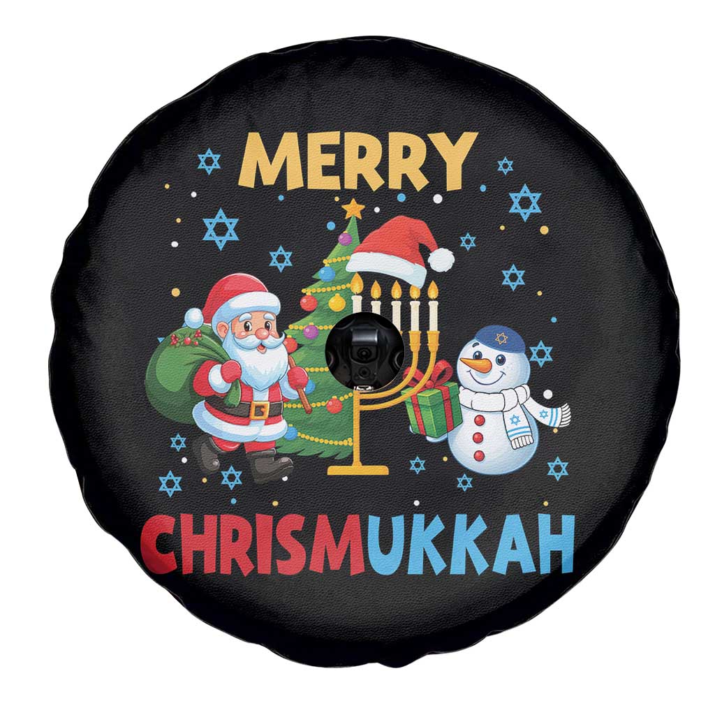 Merry Chrismukkah Spare Tire Cover Happy Christmas Hanukkah Jewish Santa Snowman TS10 Print Your Wear
