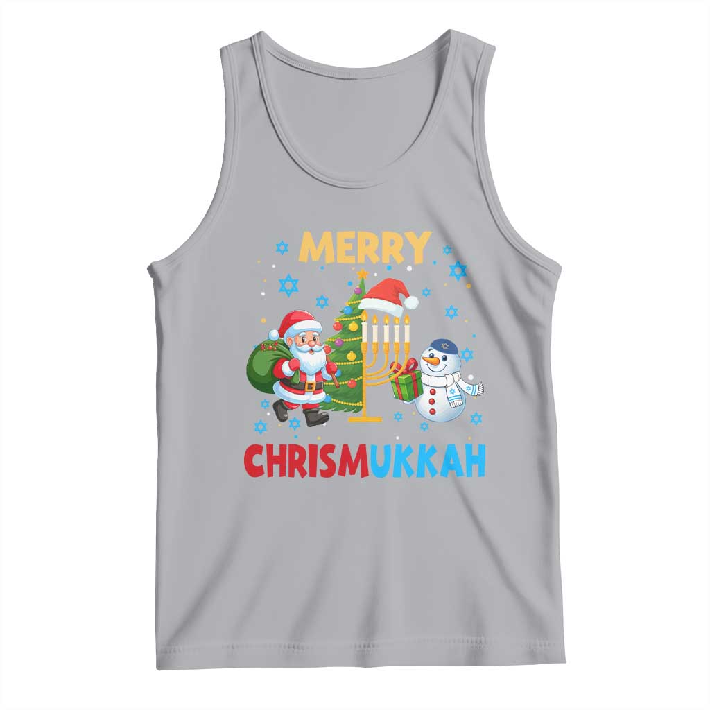 Merry Chrismukkah Tank Top Happy Christmas Hanukkah Jewish Santa Snowman TS10 Athletic Heather Print Your Wear