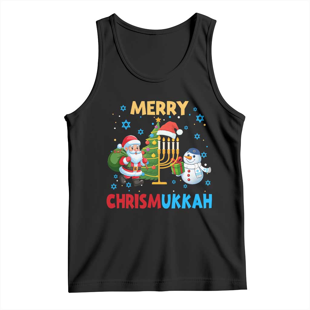 Merry Chrismukkah Tank Top Happy Christmas Hanukkah Jewish Santa Snowman TS10 Black Print Your Wear