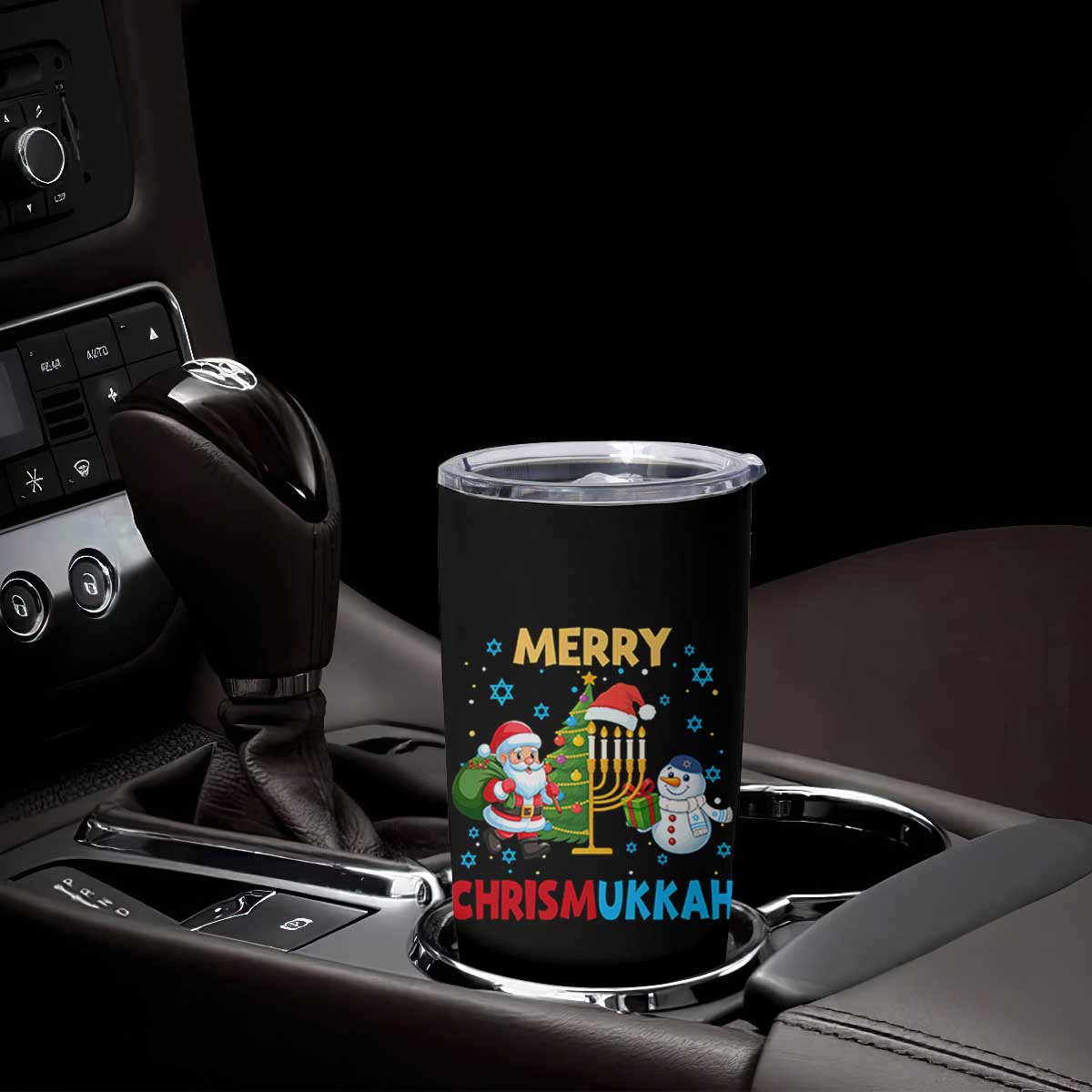 Merry Chrismukkah Tumbler Cup Happy Christmas Hanukkah Jewish Santa Snowman TS10 Print Your Wear