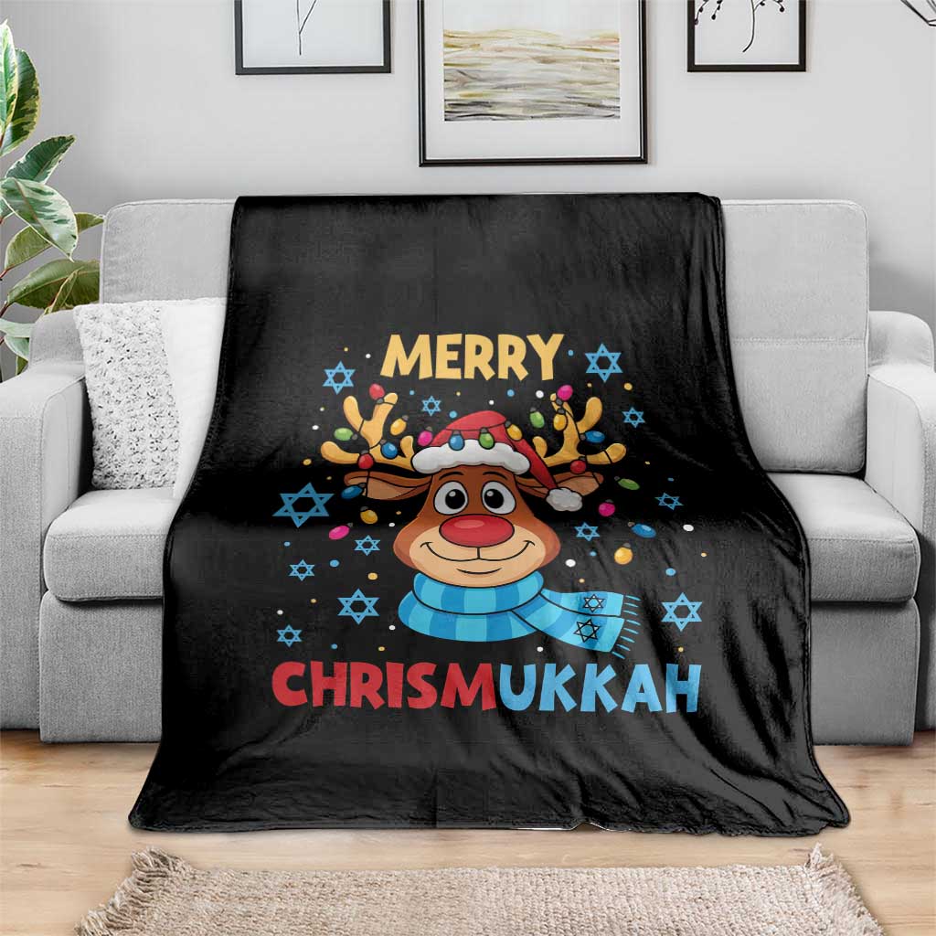 Merry Chrismukkah Throw Blanket Jewish Happy Christmas Hanukkah Reindeer Menorah TS10 Print Your Wear
