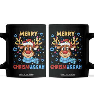 Merry Chrismukkah Coffee Mug Jewish Happy Christmas Hanukkah Reindeer Menorah TS10 Black Print Your Wear