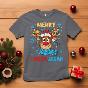 Merry Chrismukkah T Shirt Jewish Happy Christmas Hanukkah Reindeer Menorah TS10 Charcoal Print Your Wear