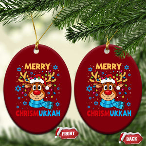 Merry Chrismukkah Ceramic Ornament Jewish Happy Christmas Hanukkah Reindeer Menorah TS10 Print Your Wear