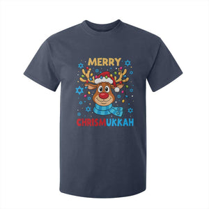 Merry Chrismukkah T Shirt For Kid Jewish Happy Christmas Hanukkah Reindeer Menorah TS10 Navy Print Your Wear