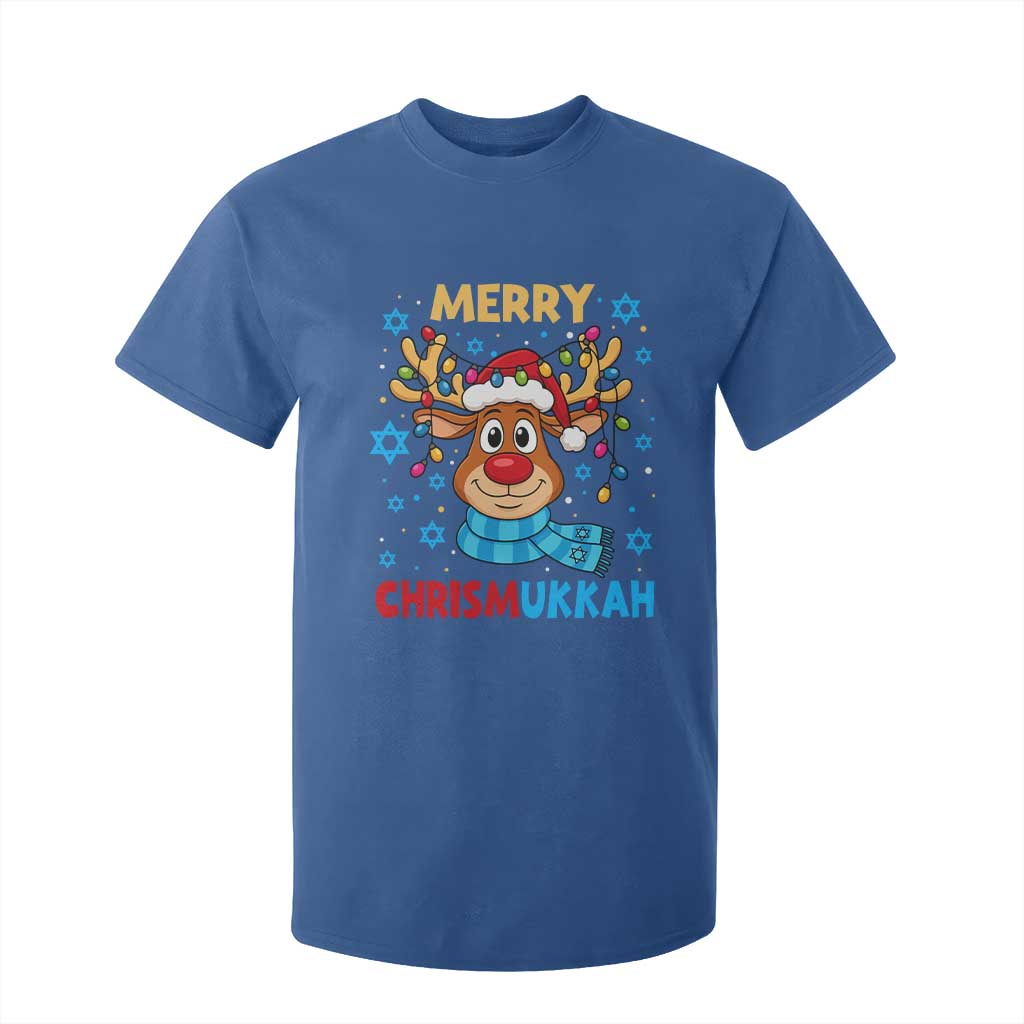 Merry Chrismukkah T Shirt For Kid Jewish Happy Christmas Hanukkah Reindeer Menorah TS10 Royal Blue Print Your Wear