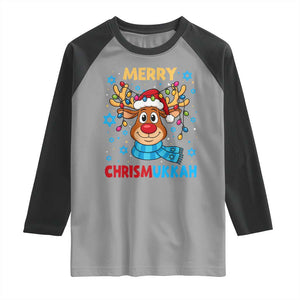 Merry Chrismukkah Raglan Shirt Jewish Happy Christmas Hanukkah Reindeer Menorah TS10 Sport Gray Black Print Your Wear