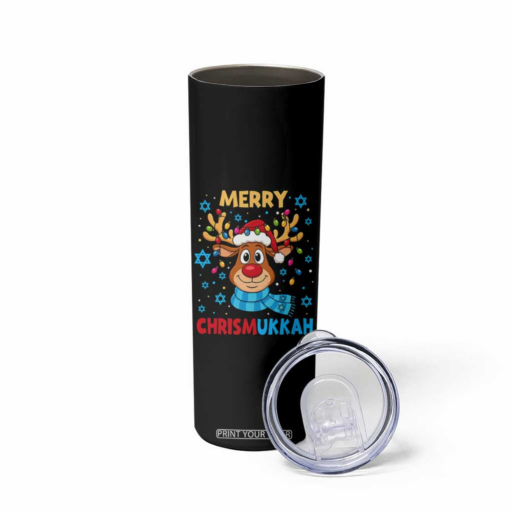 Merry Chrismukkah Skinny Tumbler Jewish Happy Christmas Hanukkah Reindeer Menorah TS10 Print Your Wear