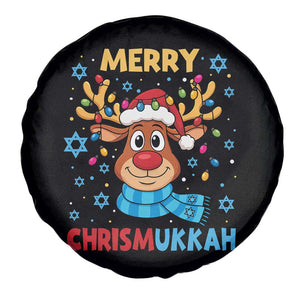 Merry Chrismukkah Spare Tire Cover Jewish Happy Christmas Hanukkah Reindeer Menorah TS10 Print Your Wear