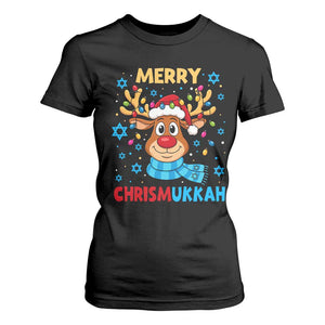 Merry Chrismukkah T Shirt For Women Jewish Happy Christmas Hanukkah Reindeer Menorah TS10 Black Print Your Wear