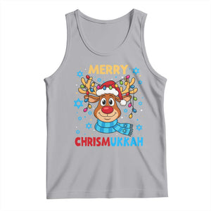 Merry Chrismukkah Tank Top Jewish Happy Christmas Hanukkah Reindeer Menorah TS10 Athletic Heather Print Your Wear