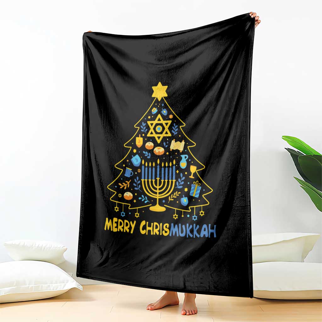 Merry Chrismukkah Throw Blanket Jewish Happy Hanukkah Christmas Tree TS10 Print Your Wear