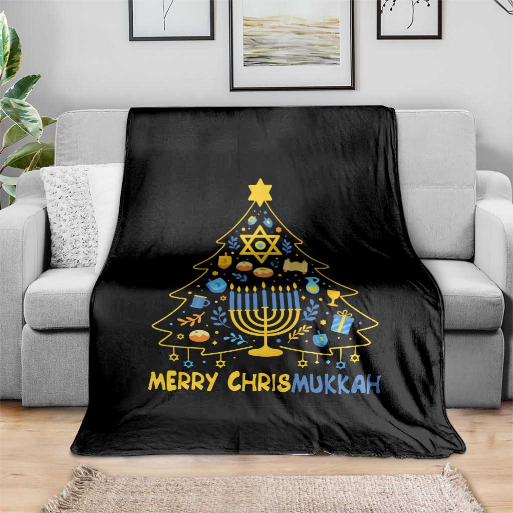 Merry Chrismukkah Throw Blanket Jewish Happy Hanukkah Christmas Tree TS10 Print Your Wear