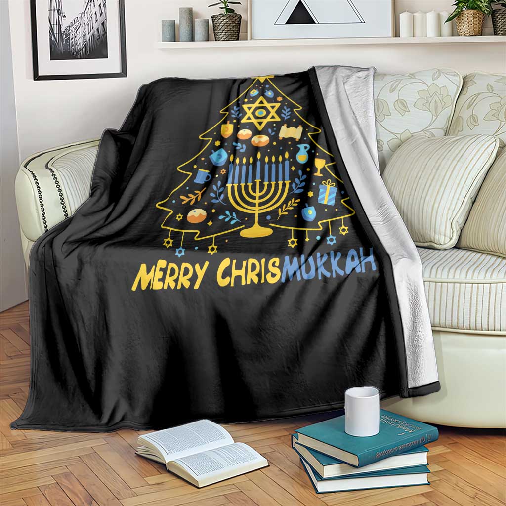 Merry Chrismukkah Throw Blanket Jewish Happy Hanukkah Christmas Tree TS10 Print Your Wear