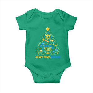 Merry Chrismukkah Baby Onesie Jewish Happy Hanukkah Christmas Tree TS10 Irish Green Print Your Wear