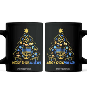 Merry Chrismukkah Coffee Mug Jewish Happy Hanukkah Christmas Tree TS10 Black Print Your Wear