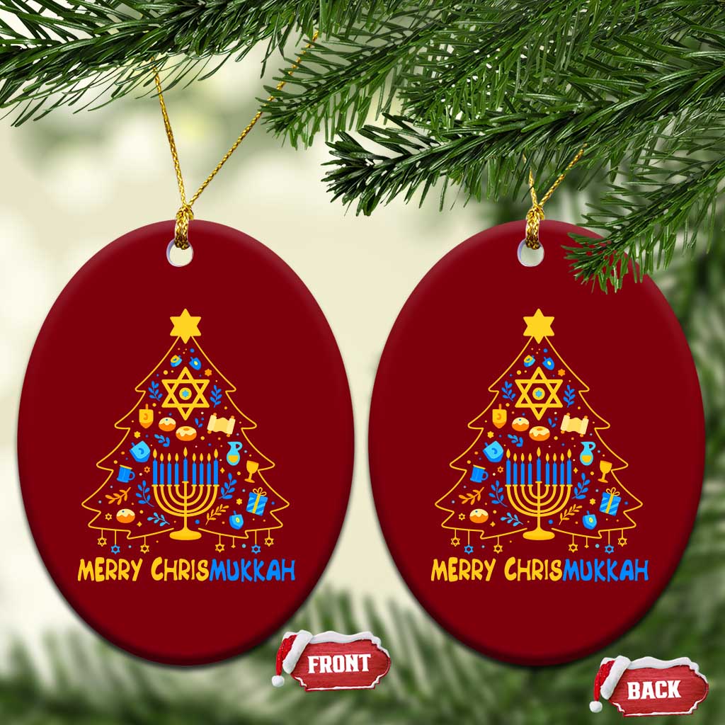 Merry Chrismukkah Ceramic Ornament Jewish Happy Hanukkah Christmas Tree TS10 Print Your Wear