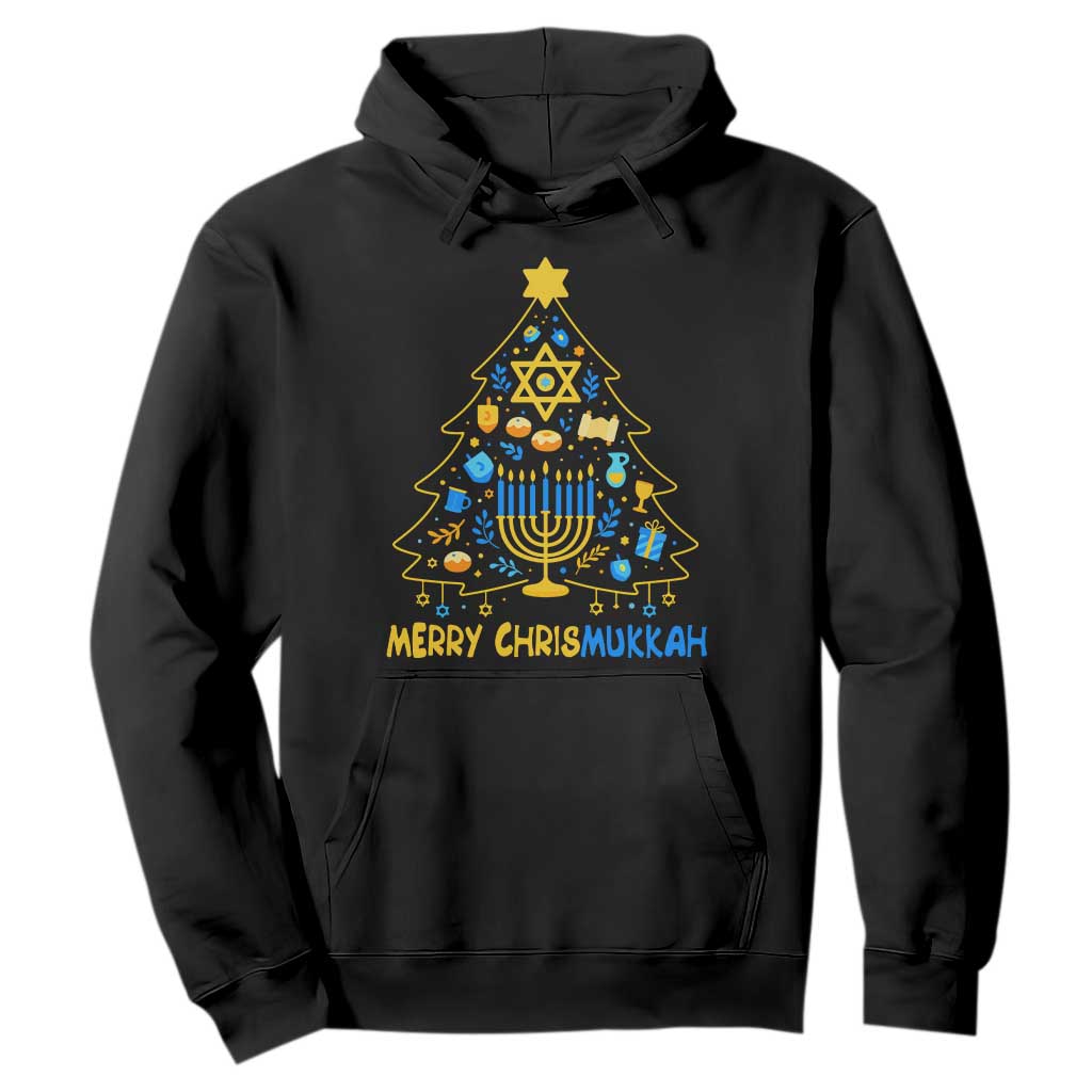 Merry Chrismukkah Hoodie Jewish Happy Hanukkah Christmas Tree TS10 Black Print Your Wear