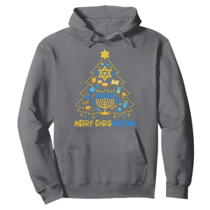 Merry Chrismukkah Hoodie Jewish Happy Hanukkah Christmas Tree TS10 Charcoal Print Your Wear