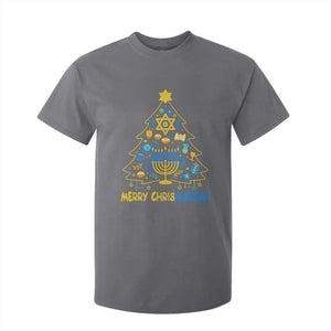 Merry Chrismukkah T Shirt For Kid Jewish Happy Hanukkah Christmas Tree TS10 Charcoal Print Your Wear