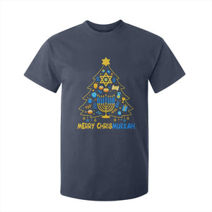 Merry Chrismukkah T Shirt For Kid Jewish Happy Hanukkah Christmas Tree TS10 Navy Print Your Wear