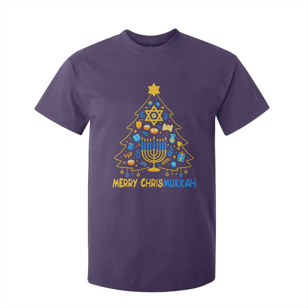 Merry Chrismukkah T Shirt For Kid Jewish Happy Hanukkah Christmas Tree TS10 Purple Print Your Wear