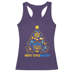 Merry Chrismukkah Racerback Tank Top Jewish Happy Hanukkah Christmas Tree TS10 Purple Print Your Wear