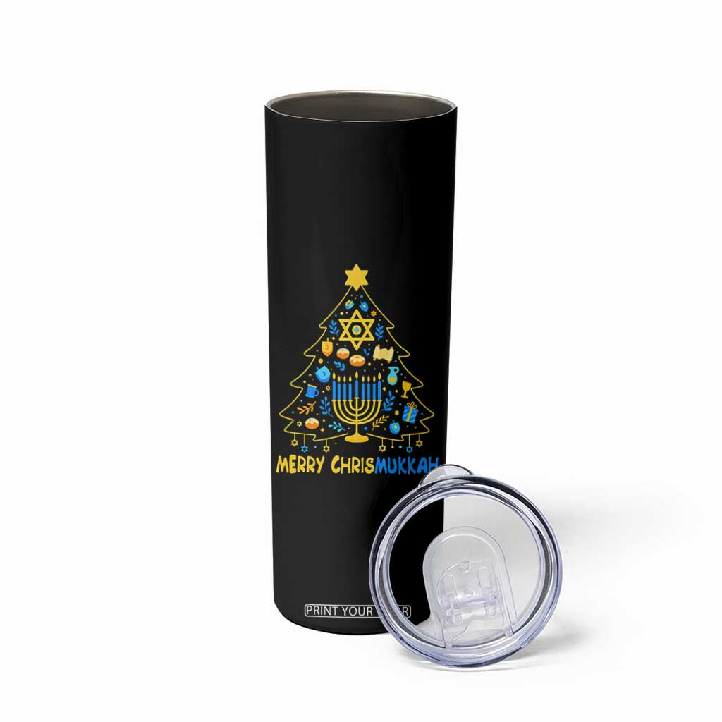 Merry Chrismukkah Skinny Tumbler Jewish Happy Hanukkah Christmas Tree TS10 Print Your Wear