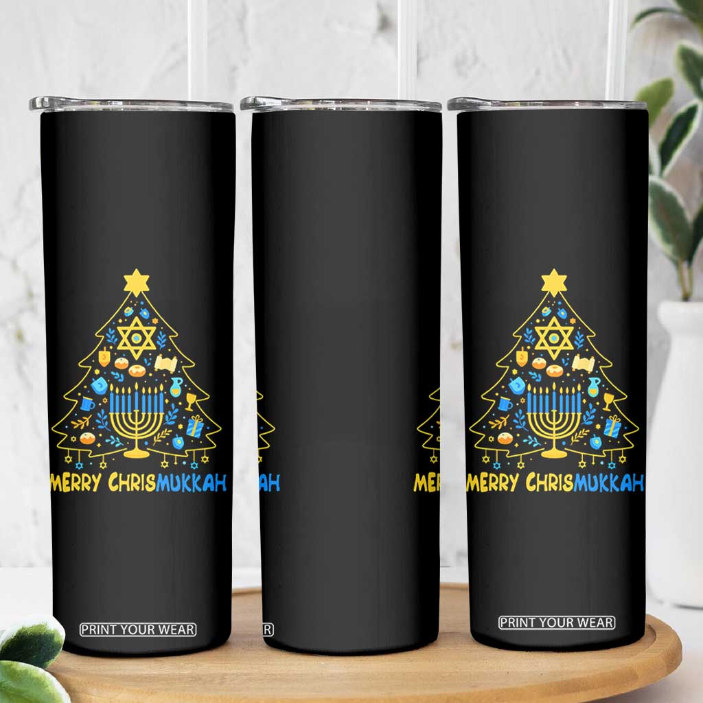 Merry Chrismukkah Skinny Tumbler Jewish Happy Hanukkah Christmas Tree TS10 Print Your Wear