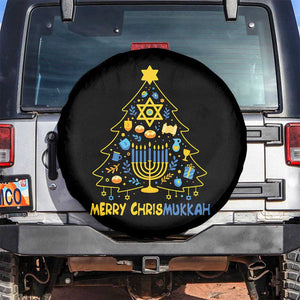 Merry Chrismukkah Spare Tire Cover Jewish Happy Hanukkah Christmas Tree TS10 No hole Black Print Your Wear