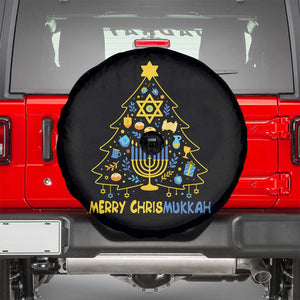 Merry Chrismukkah Spare Tire Cover Jewish Happy Hanukkah Christmas Tree TS10 Black Print Your Wear