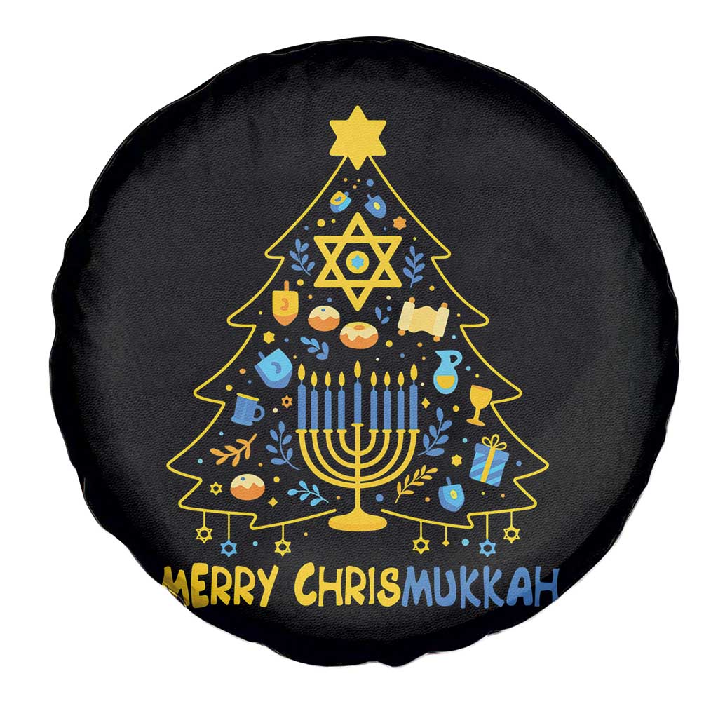 Merry Chrismukkah Spare Tire Cover Jewish Happy Hanukkah Christmas Tree TS10 Print Your Wear