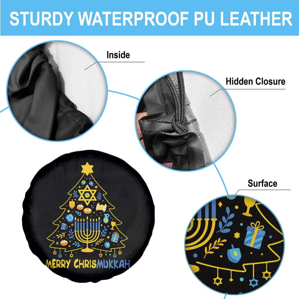 Merry Chrismukkah Spare Tire Cover Jewish Happy Hanukkah Christmas Tree TS10 Print Your Wear