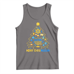 Merry Chrismukkah Tank Top Jewish Happy Hanukkah Christmas Tree TS10 Deep Heather Print Your Wear