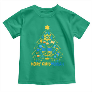 Merry Chrismukkah Toddler T Shirt Jewish Happy Hanukkah Christmas Tree TS10 Irish Green Print Your Wear