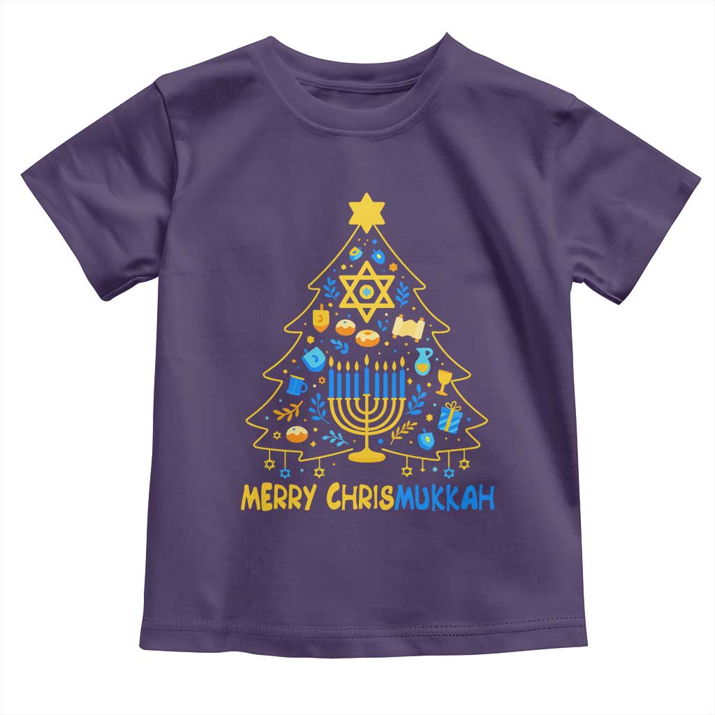 Merry Chrismukkah Toddler T Shirt Jewish Happy Hanukkah Christmas Tree TS10 Purple Print Your Wear