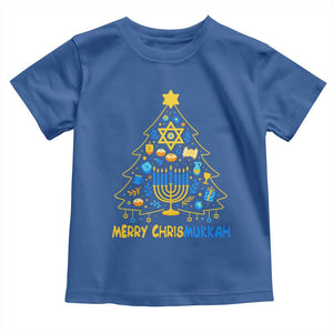 Merry Chrismukkah Toddler T Shirt Jewish Happy Hanukkah Christmas Tree TS10 Royal Blue Print Your Wear