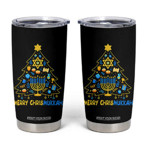 Merry Chrismukkah Tumbler Cup Jewish Happy Hanukkah Christmas Tree TS10 Black Print Your Wear