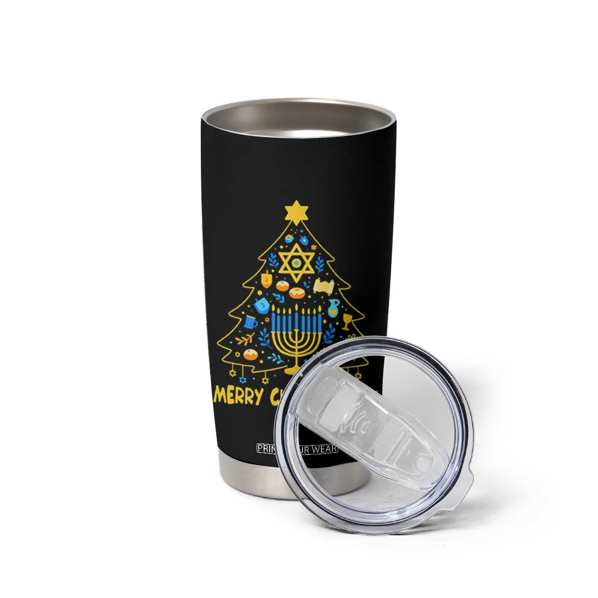 Merry Chrismukkah Tumbler Cup Jewish Happy Hanukkah Christmas Tree TS10 Print Your Wear