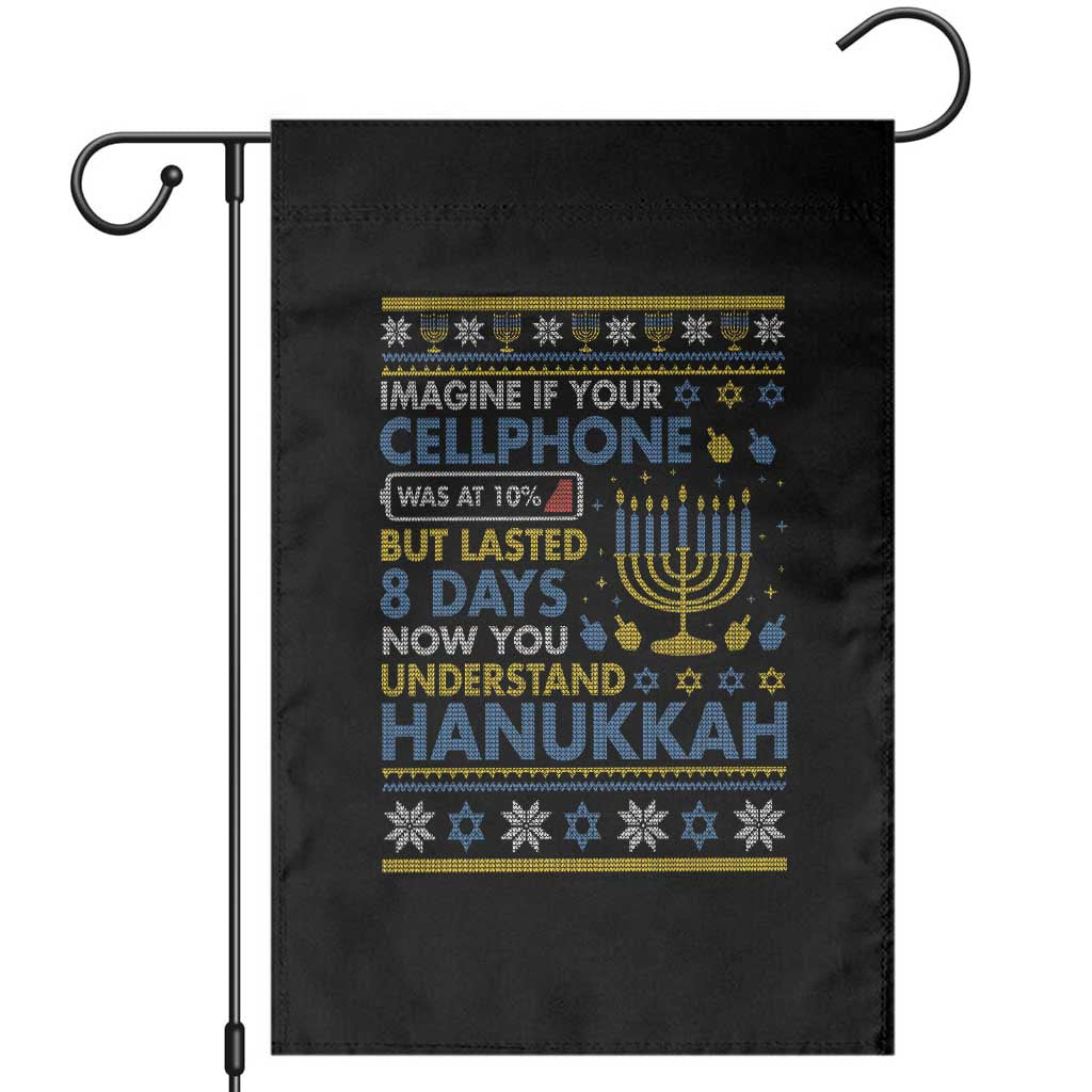 Funny Ugly Hanukkah Garden Flag Imagine Your Cellphone Chanukah Jewish TS10 Black Print Your Wear