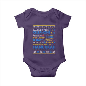 Funny Ugly Hanukkah Baby Onesie Imagine Your Cellphone Chanukah Jewish TS10 Purple Print Your Wear